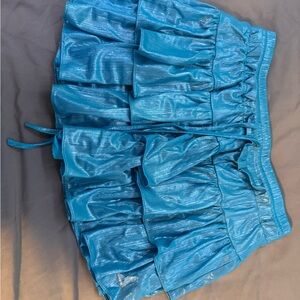 Shimmer Tiered Mini Skirt - Blue